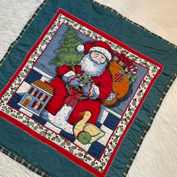 Vintage 90s Christmas Santa Claus one panel curtain decoration - Picture 7 of 12